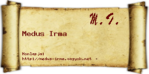 Medus Irma névjegykártya